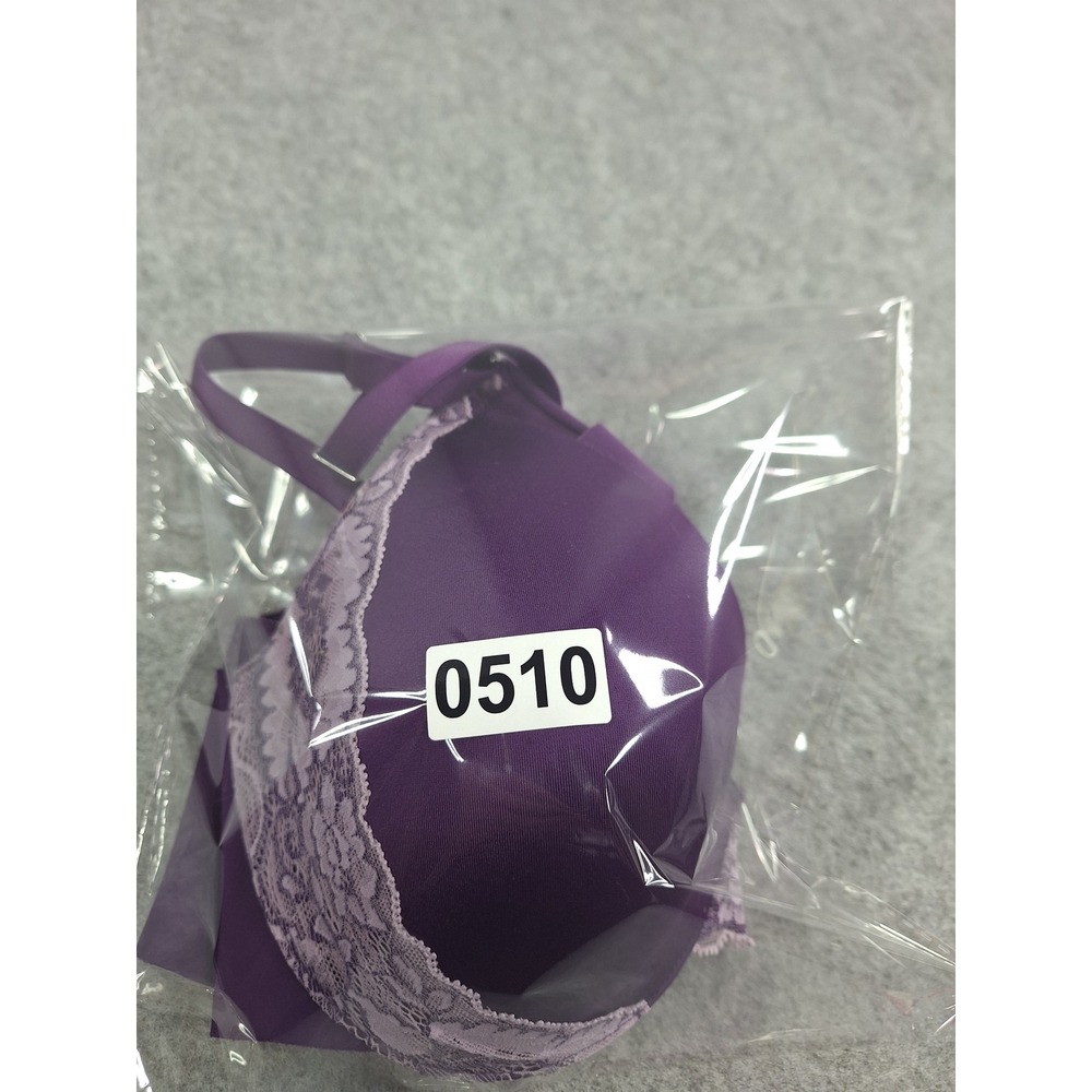 Soma Vanishing Back Lace Trim Full Coverage Bra 34D Purple - Picture 8 of 8